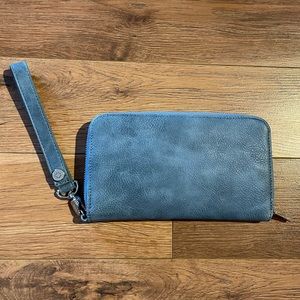 Faux Leather Blue Wallet